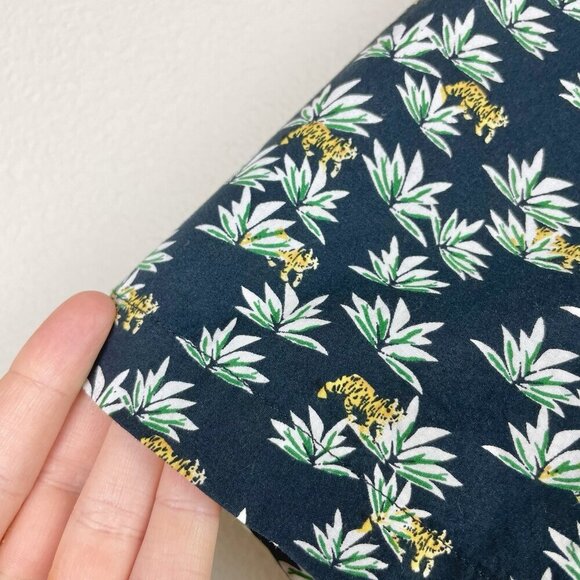 Slate & Stone Men's Medium Short Sleeve Button Down Shirt Top Tiger Agave Black - Picture 3 of 14